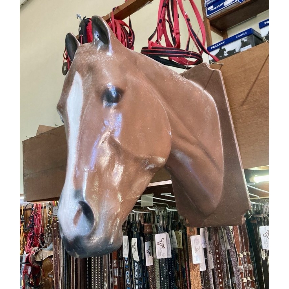 Cabeça Busto De Cavalo De Fibra Em Tamanho Real