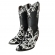 BOTA FEMININA VIMARBOOTS - 11318 - Bota feminina fabricada em Couro bovino pelo nas cores preto e branco