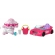 BARBIE FAMILY PETS POODLE BRANCO + CARRO ROSA