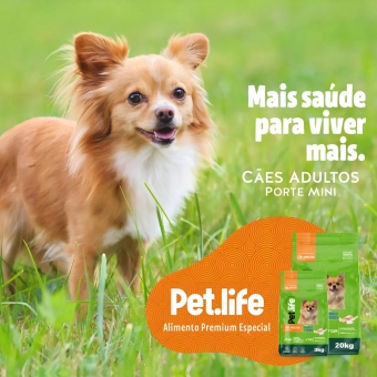 Ração Pet Life Frango E Arroz P/ Cães Adultos Raças Peq 15kg
