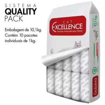 Ração Cat Excellence Carne Para Gatos Castrados 10,1kg