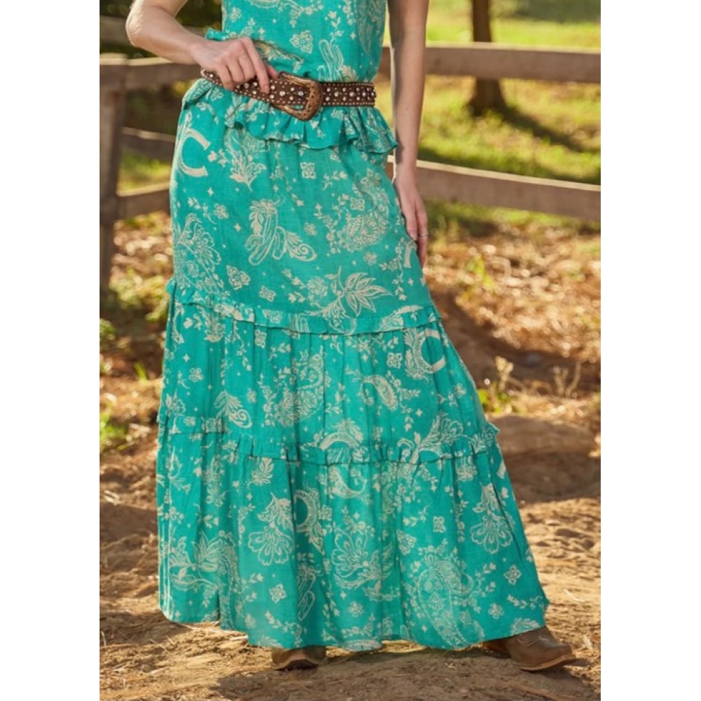 Saia Miss Country Arizona na cor Turquesa