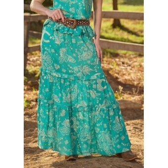 Saia Miss Country Arizona na cor Turquesa
