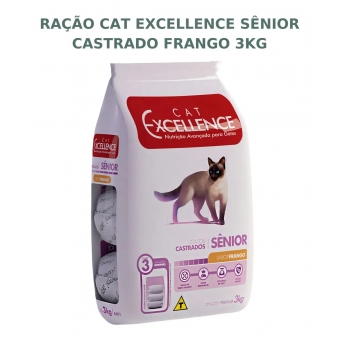 RAÇÃO CAT EXCELLENCE CASTRADO FRANGO SENIOR 3KG