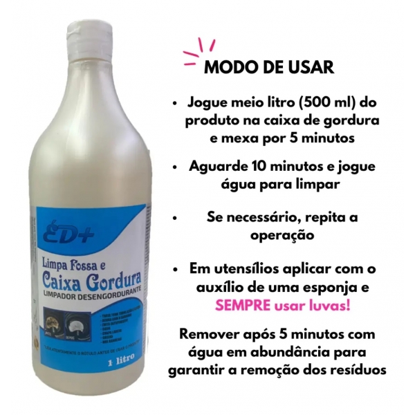 kit 02 Limpa Fossa Caixa De Gordura Manutenção De Esgoto Ed+