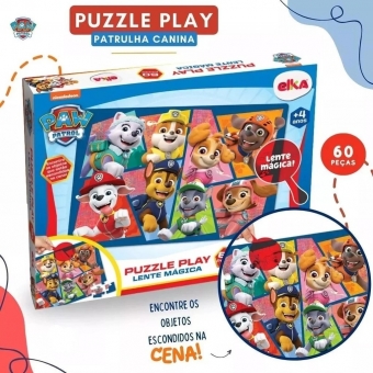 QUEBRA CABEÇA PATRULHA CANINA COM LENTE MAGICA