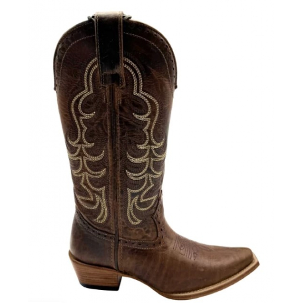 BOTA EM COURO MARRON BONAZUS