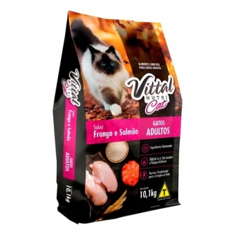 Ração Vittal Nutri Cat Gatos Adultos Frango Salmão 10kg