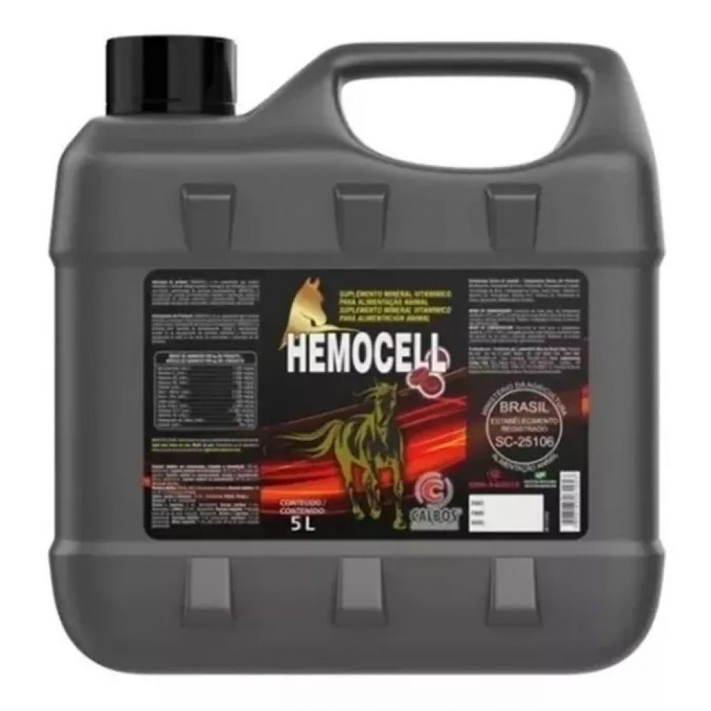 Hemocell 5 Litros  Calbos ( Aumento De Hemácias Em Equinos )
