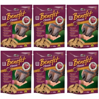 Kit Combo 06 Pacotes Petisco Biscoito Cavalo Benefit Supra