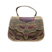 Bolsa Goyazes B-2608-3 Couro Dallas Ocre e Couro Dallas Pinhão
