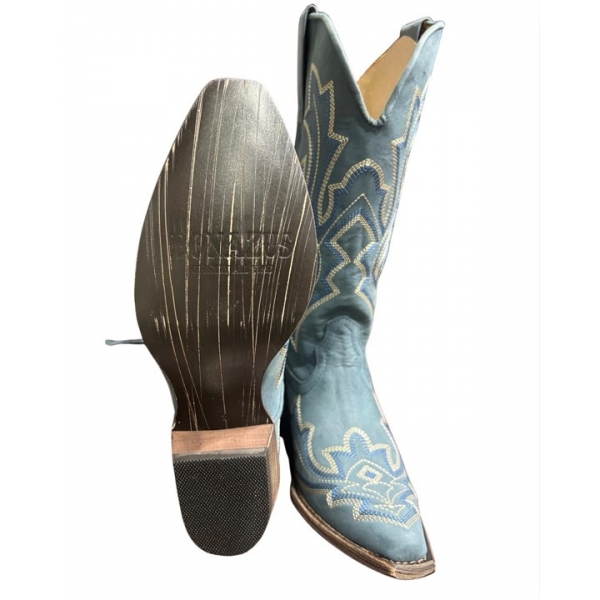 BOTA FEMININA BONAZUS AZUL WESTERM DE COURO