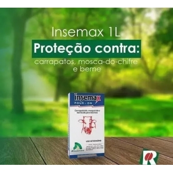 Contra Carrapatos Moscas e Bernes em Bovinos Insemax Pour-On - 1 litro
