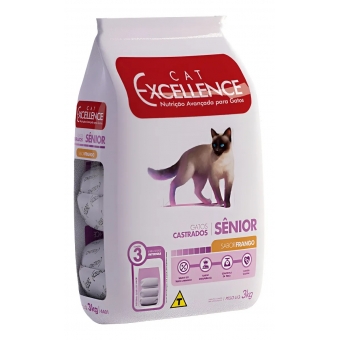 RAÇÃO CAT EXCELLENCE CASTRADO FRANGO SENIOR 3KG