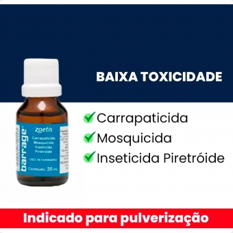 Barrage Zoetis Carrapaticida,Mosquicida,Piretóide 20 Ml