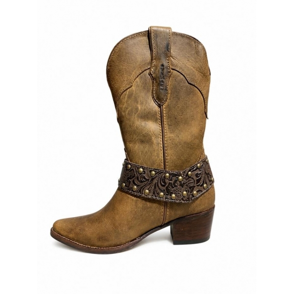 BOTA FEMININA VIMAR BOOTS CASTANHO/FOSSIL