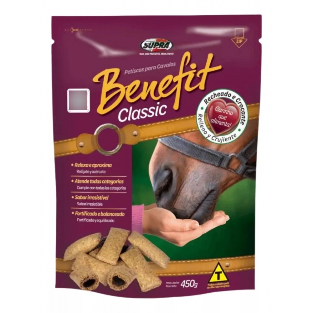 Benefit Biscoito Para Cavalos Petisco Snack 450 Gramas Supra Nova Embalagem
