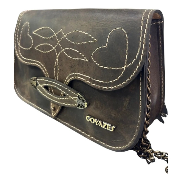 Bolsa Goyazes Original Em Couro Dallas Tabaco