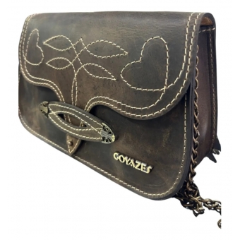 Bolsa Goyazes Original Em Couro Dallas Tabaco