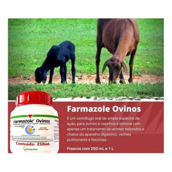 Farmazole Ovinos E Caprinos 250ml Vetoquinol Vermifugo Oral