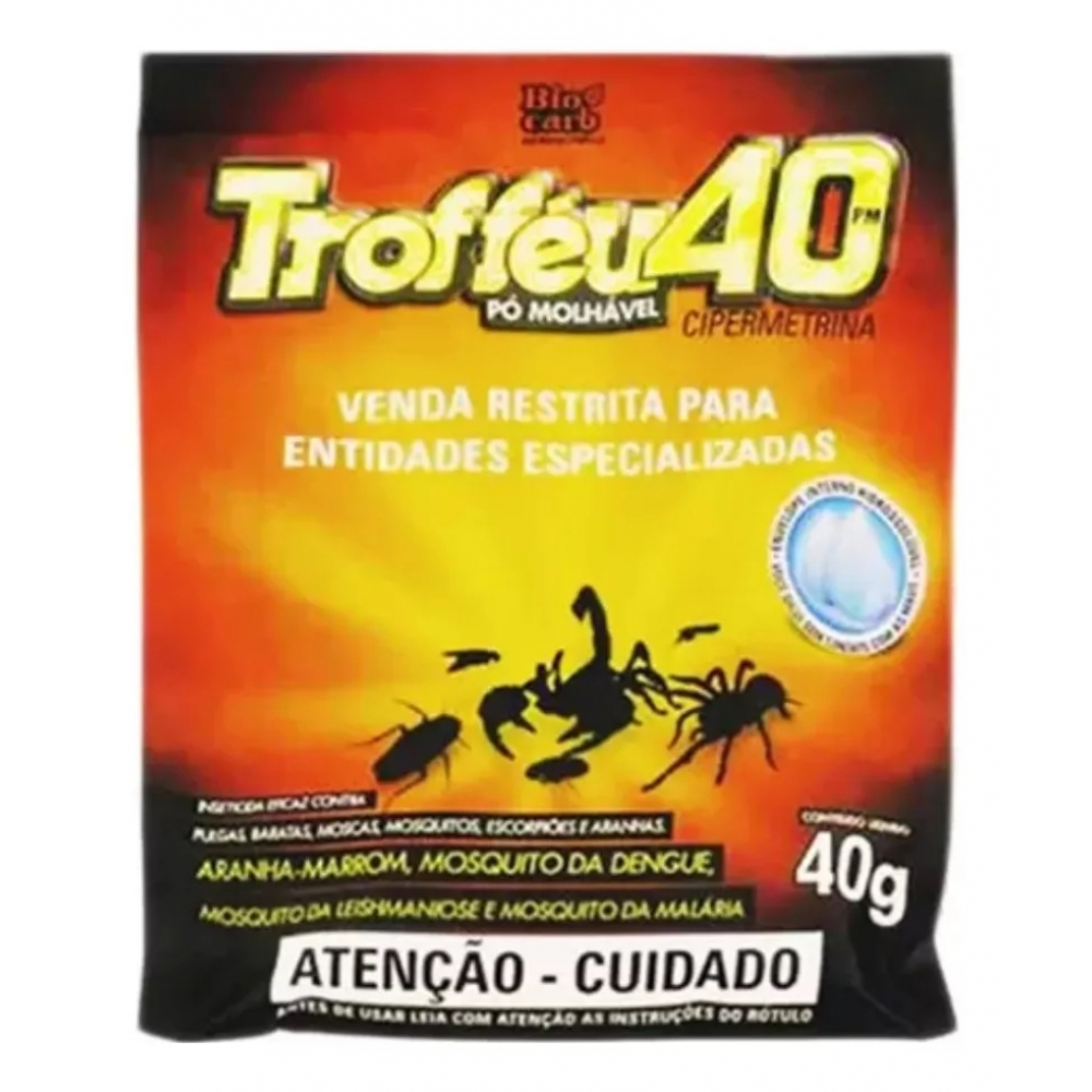 Trofeu 40 Contra Escorpião Pulga Barata Aranha
