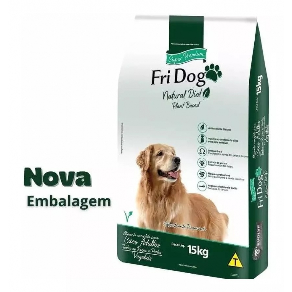 Ração Fri Dog Vegetariana Vegana Natural Diet Cães 15kg