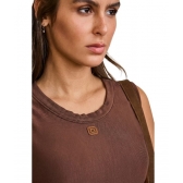 Vestido Feminino TXC Midi Malha Moletom Marrom