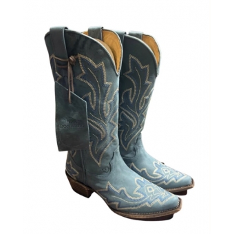 BOTA FEMININA BONAZUS AZUL WESTERM DE COURO