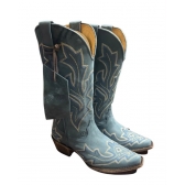 BOTA FEMININA BONAZUS AZUL WESTERM DE COURO
