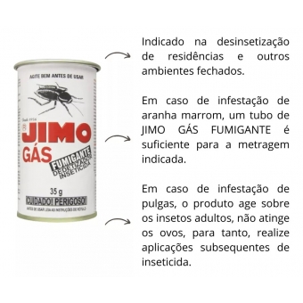 Jimo Fumigante Mata Insetos Baratas, aranhas, pulgas, moscas, mosquitos, traças, formigas 2 Unidades
