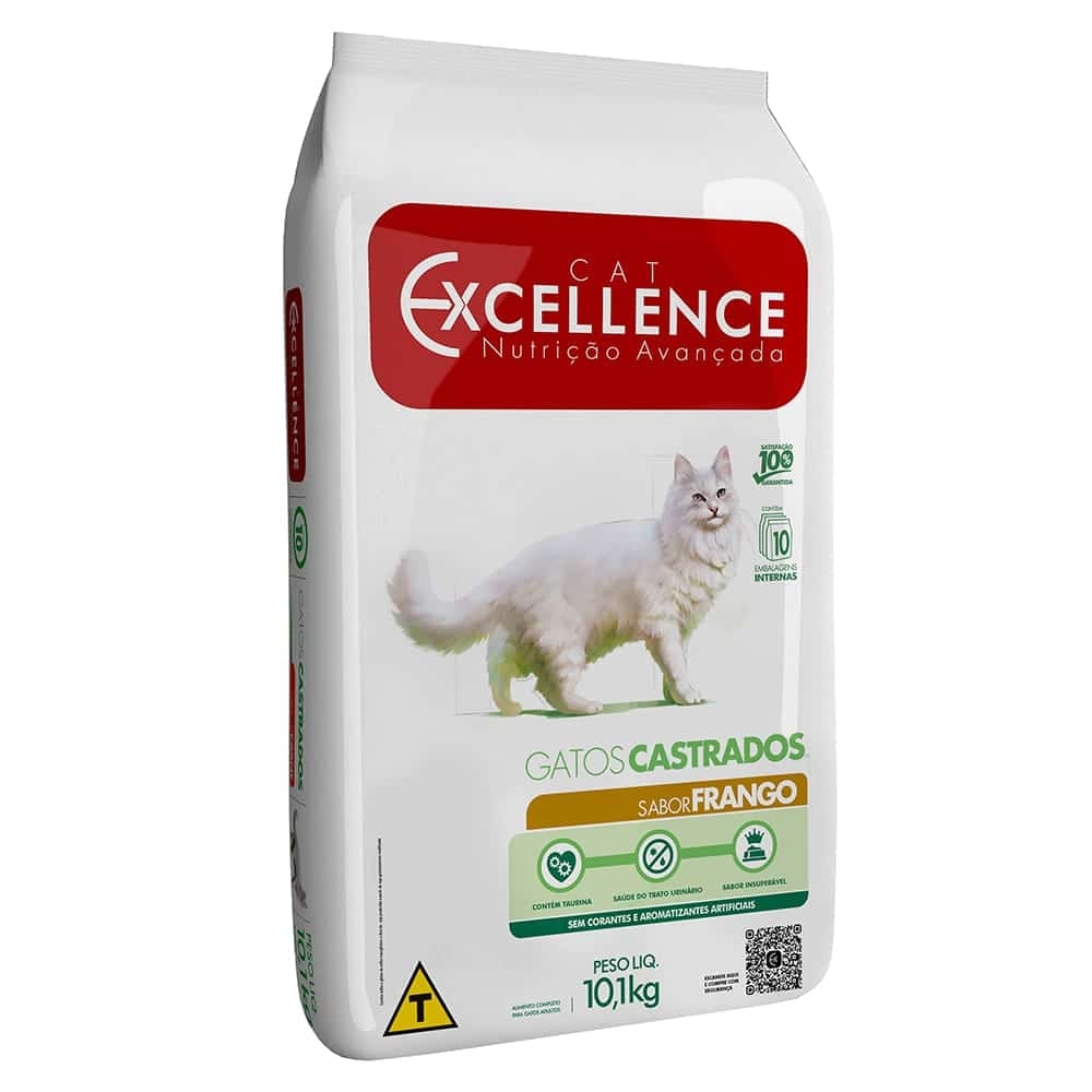 Ração Cat Excellence Frango Para Gatos Castrados 10,1kg