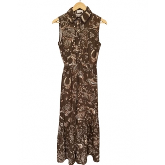VESTIDO AUSTIN MISS COUNTRY MARROM COM ESTAMPA