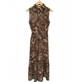 VESTIDO AUSTIN MISS COUNTRY MARROM COM ESTAMPA