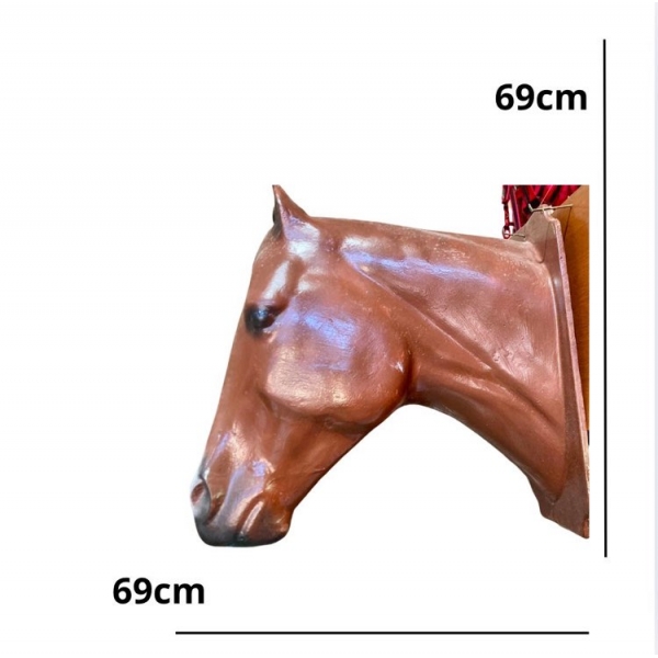 Cabeça Busto De Cavalo De Fibra Em Tamanho Real