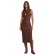 Vestido Feminino TXC Midi Malha Moletom Marrom