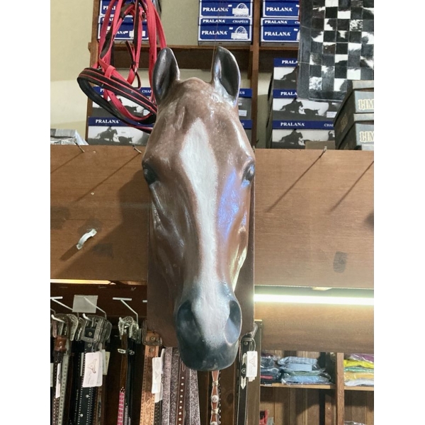 Cabeça Busto De Cavalo De Fibra Em Tamanho Real