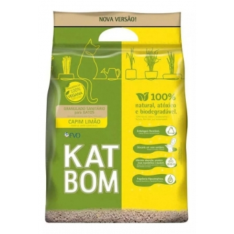 Areia Higiênica Katbom Para Gatos Granulado Capim Limão 3kg