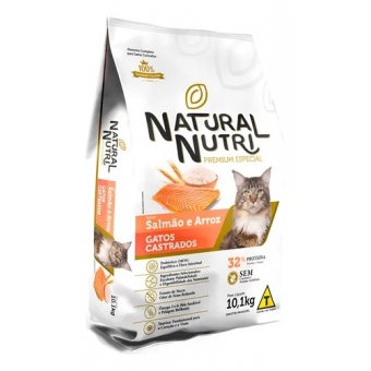 Ração Natural Nutri Gatos Castrados Salmão E Arroz 10,1kg