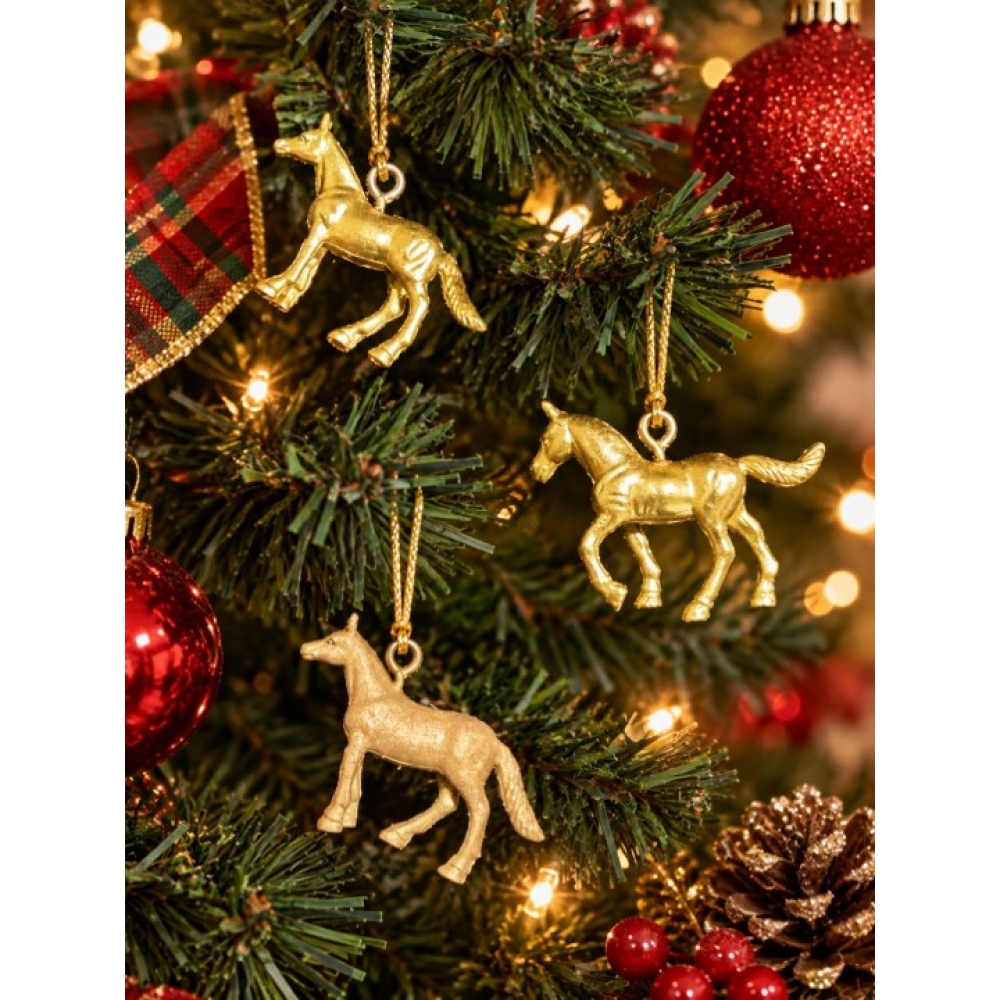 CAVALINHO ENFEITE DE ARVORE DE NATAL  KIT COM 12 PÇ