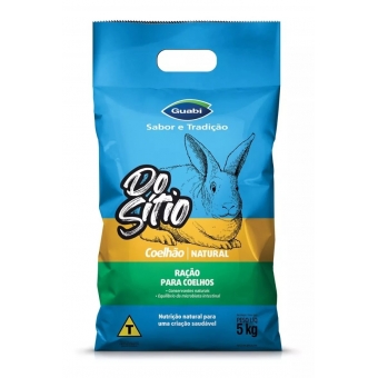 Ração Natural Guabi Coelhos Roedores 5kg Reduz Odor Da Fezes