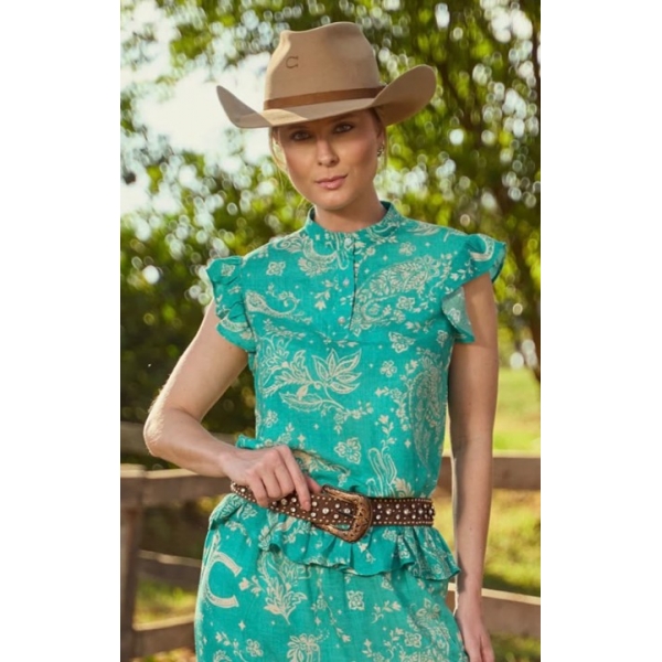 Bata Miss Country Arizona na cor Turquesa