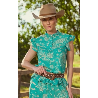 Bata Miss Country Arizona na cor Turquesa