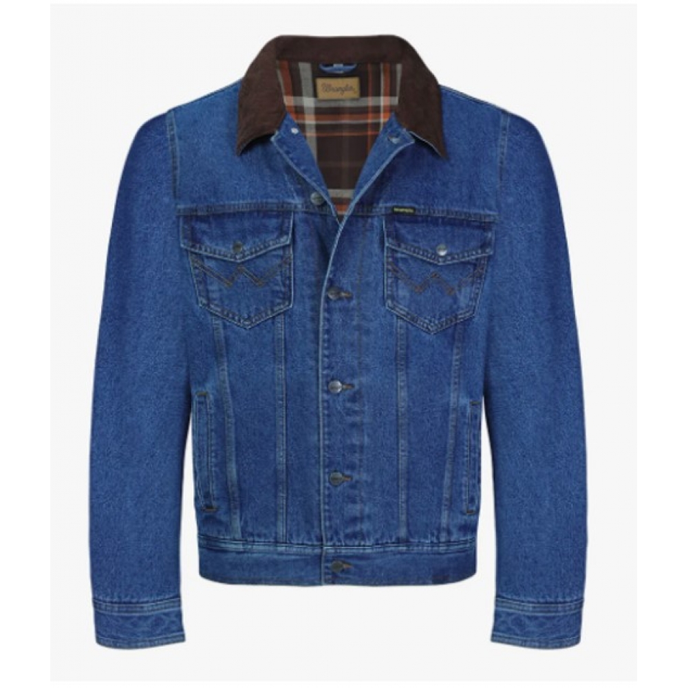 Jaqueta Country Masculina Wrangler Jeans Com Forro Flanelado