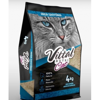 Areia Sanitaria Vittal Nutri 4kg Para Gatos