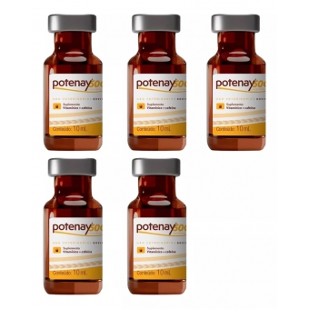 Suplemento Potenay Inj B12 Cafeina Zoetis - Kit 5 Unidades
