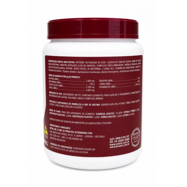 Bio-hoof 500g Vetnil Suplemento Vitamínico P/ Cascos Pelos