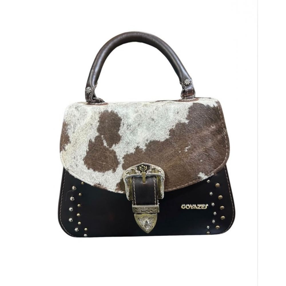 Bolsa Goyazes B-2605-8 Couro pelo Bovino Cafe Couro Atlanta Café