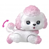 BARBIE FAMILY PETS POODLE BRANCO + CARRO ROSA