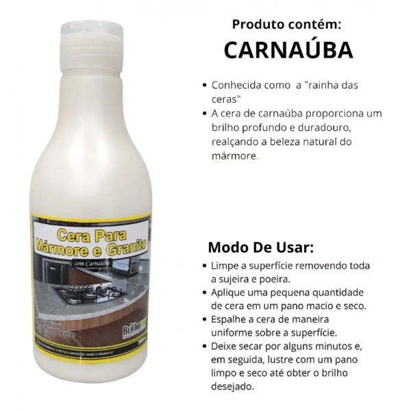 Cera Para Mármore E Granito Cores Claras 300ml Éd+